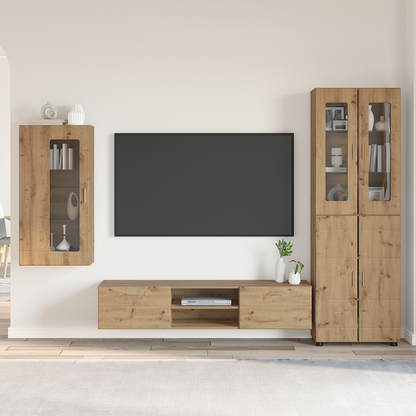 TV Cabinet Set FLORIN 3 pcs Artisan Oak Engineered Wood