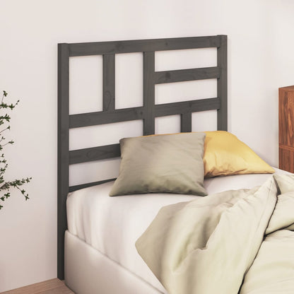 Bed Headboard Grey 81x4x104 cm Solid Wood Pine