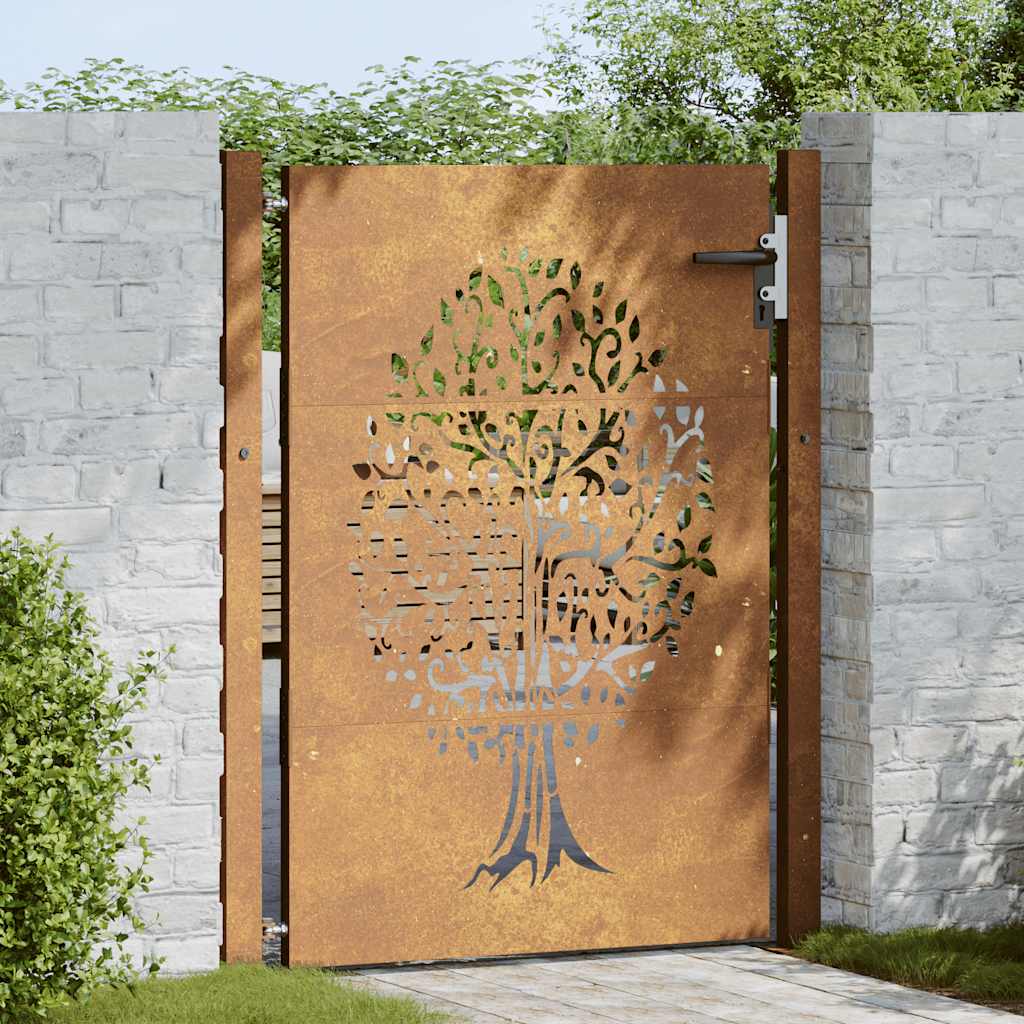 Garden Gate 100x150 cm Corten Steel Tree Design