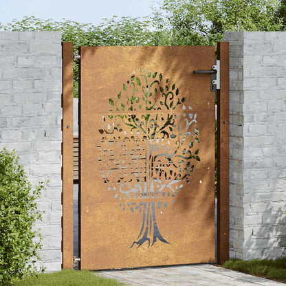 Garden Gate 100x150 cm Corten Steel Tree Design