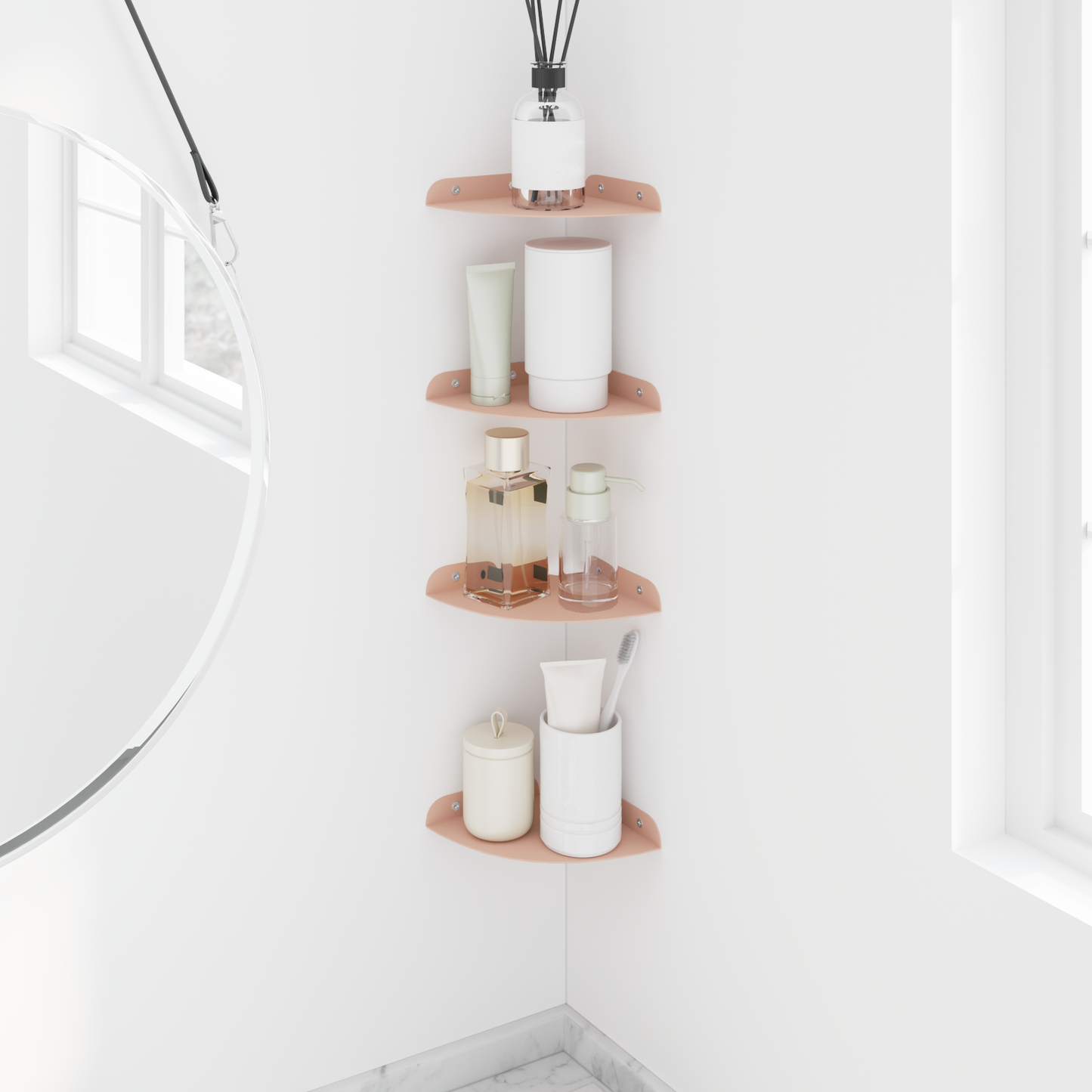 Floating Shelf with Shelf 4 pcs Pink 15 x 15 x 2 cm