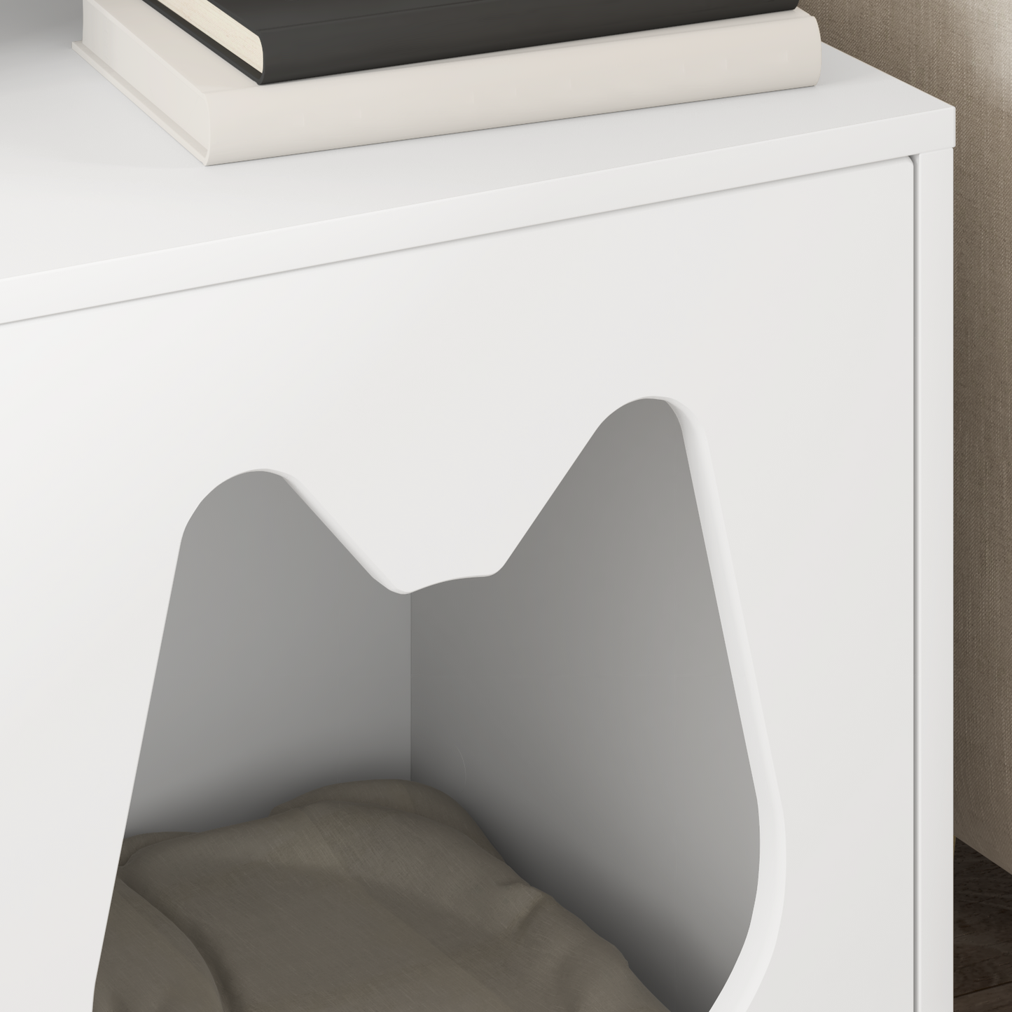 Cat House White 42.5 x 40 x 53.5 cm Engineered Wood
