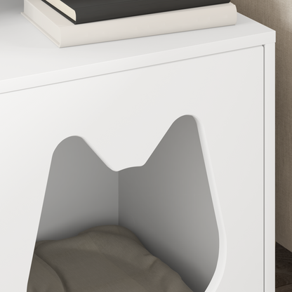 Cat House White 42.5 x 40 x 53.5 cm Engineered Wood