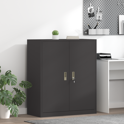 Storage Cabinet Black 90 x 40 x 105 cm Steel