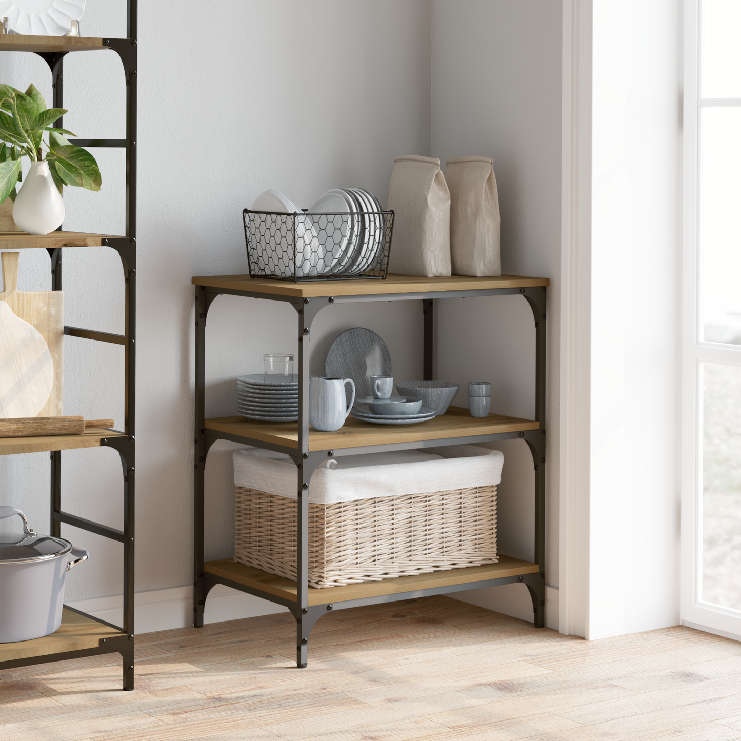 Kitchen Trolley Artisan Oak 60 x 41 x 76 cm Engineered Wood