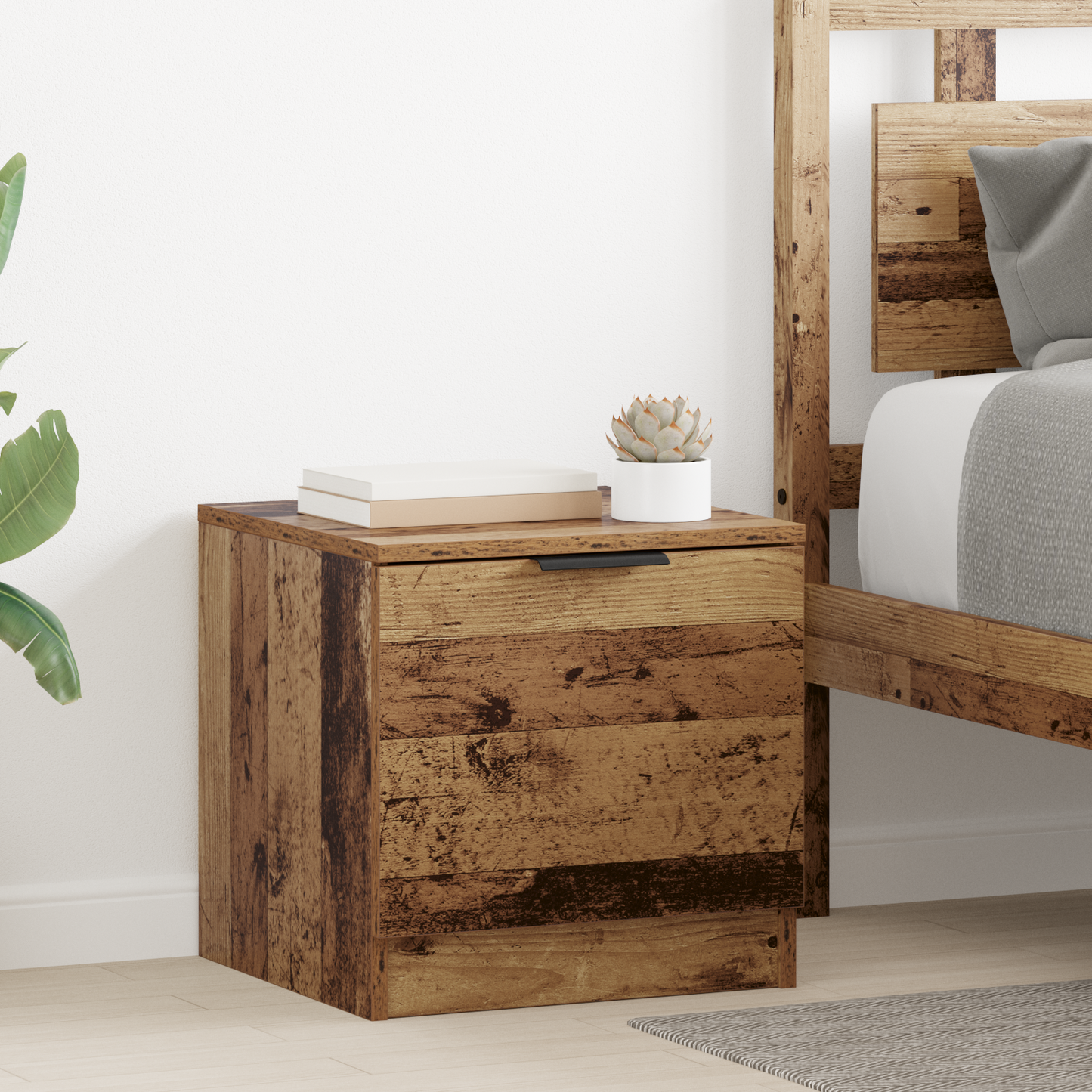 Bed Cabinet 2 pcs Old Wood 40 x 39 x 40cm Engineered Wood