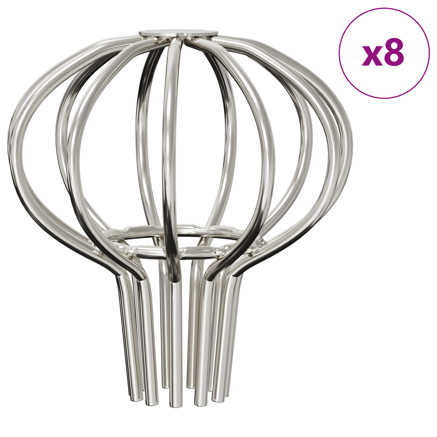 Gutter Leaf Guard 8 pcs Silver 50 mm Stainless Steel