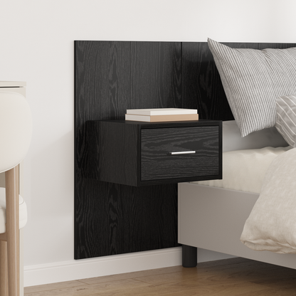 Headboard with Cabinet 3 pcs Black Oak Engineered Wood