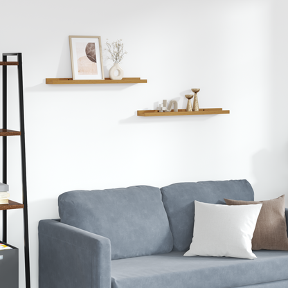 Wall Shelf with Shelf 2 pcs Beige 60 x 9 x 3 cm Engineered Wood