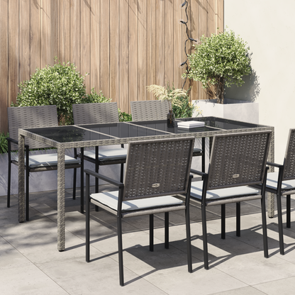 Garden Table Grey 190 x 90 x 75 cm Poly Rattan