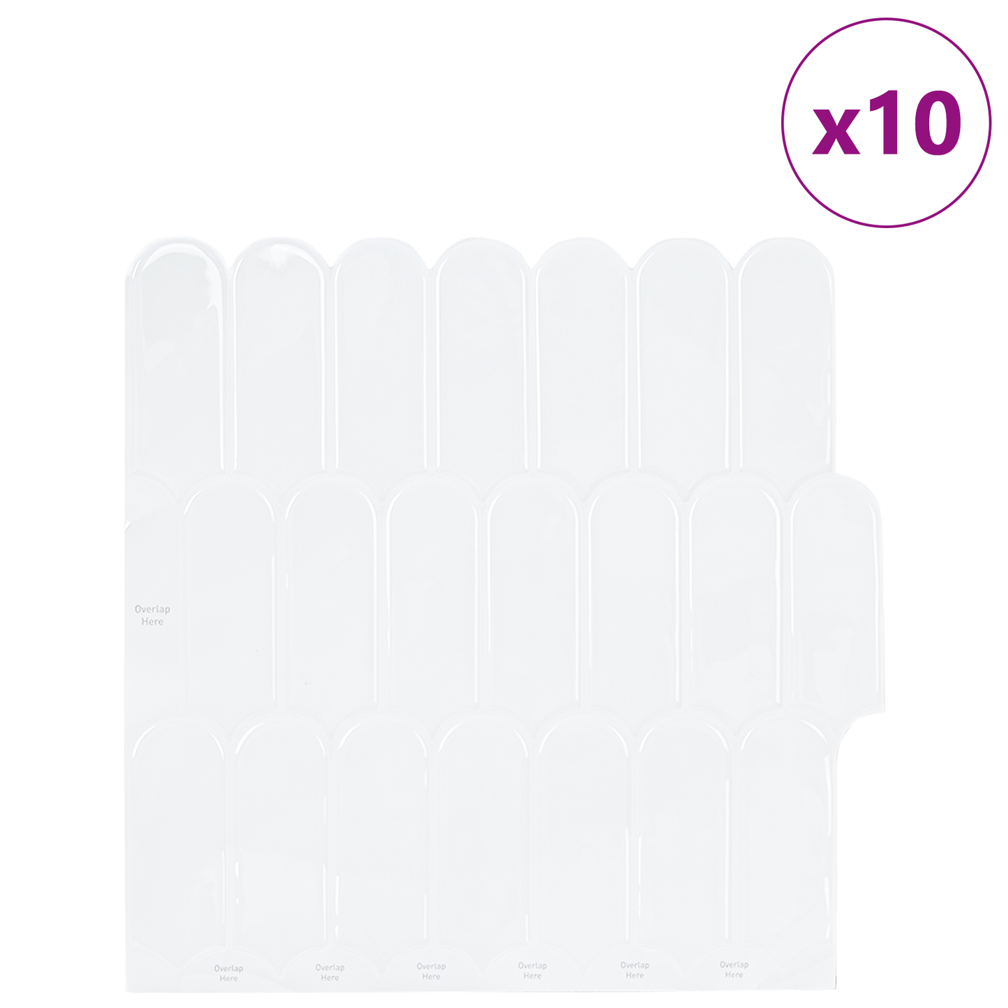 Feather Tile 10 pcs White 30 x 30 cm Polyurethane and PET
