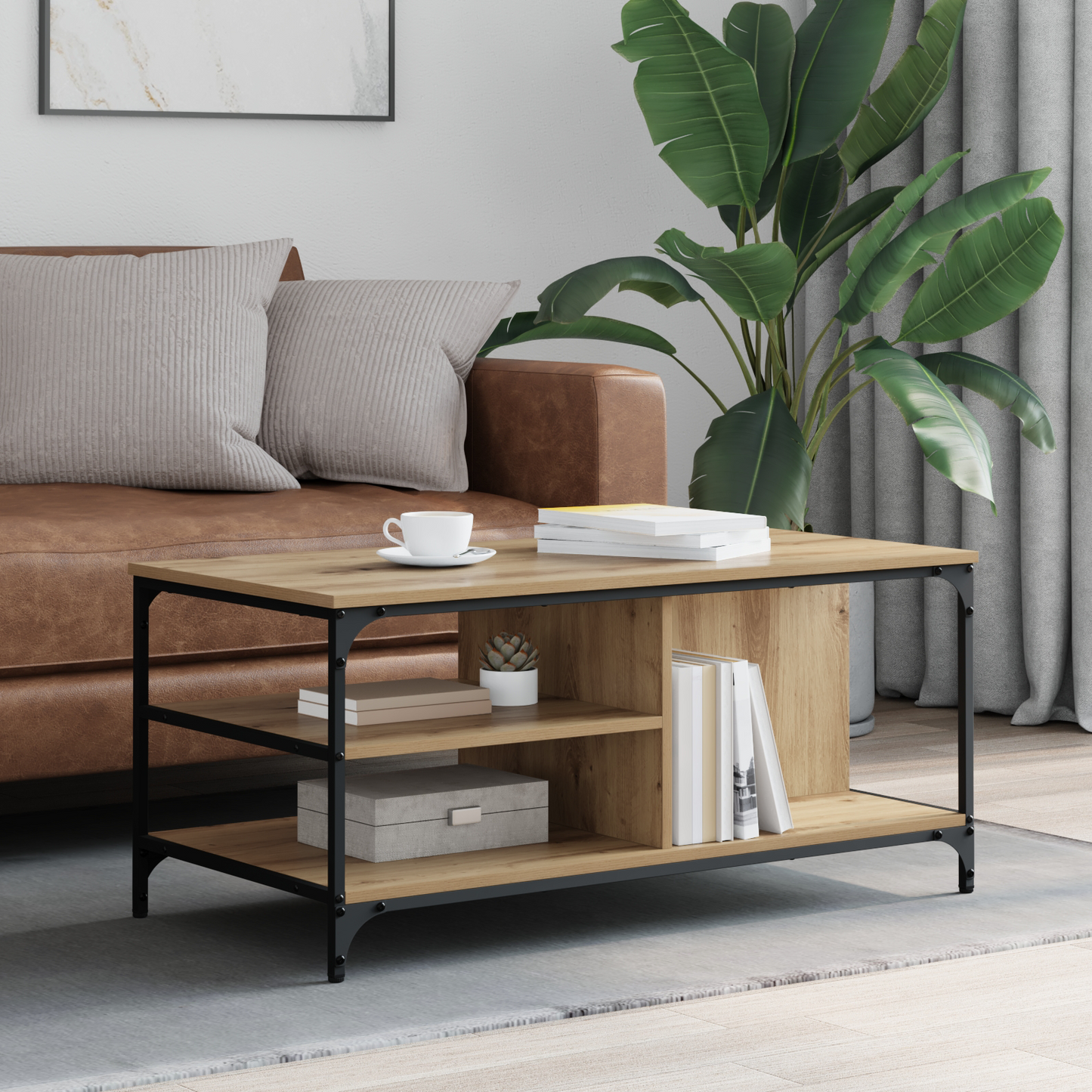 Coffee Table Artisan Oak 100 x 50 x 45 cm Engineered Wood