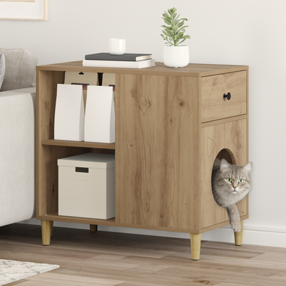 Cat House Artisian Oak 72 x 42.5 x 70 cm Engineered Wood