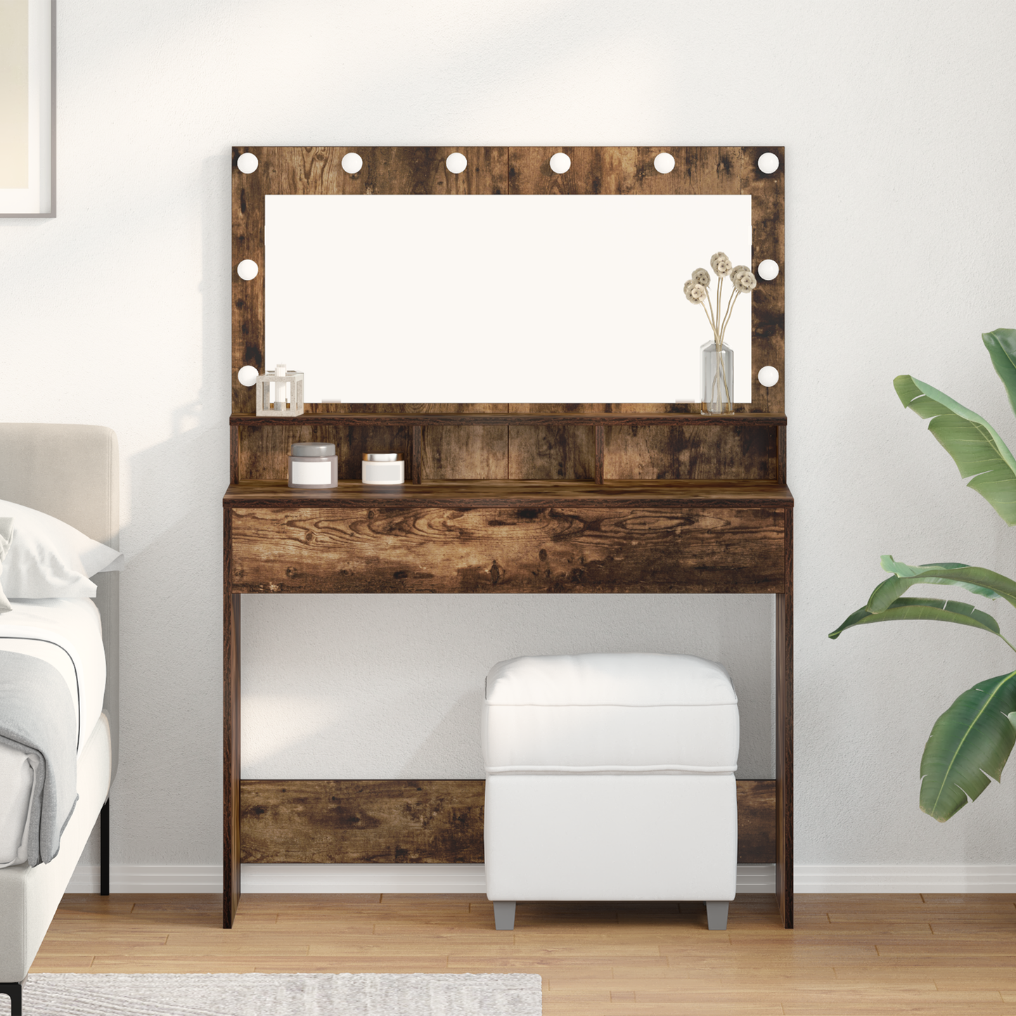 Dressing Table Smoked Oak 100 x 41 x 135 cm Engineered Wood