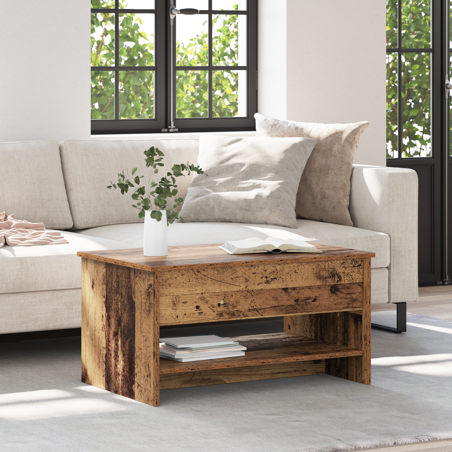 Coffee Table Old Wood 80 x 50.5 x 41.5 cm Engineered Wood