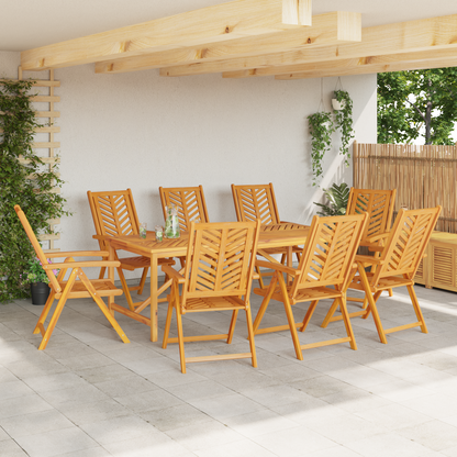 Garden Chair 8 pcs Brown Solid Acacia Wood