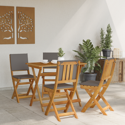 Garden Chair 4 pcs Dark Grey Solid Acacia Wood