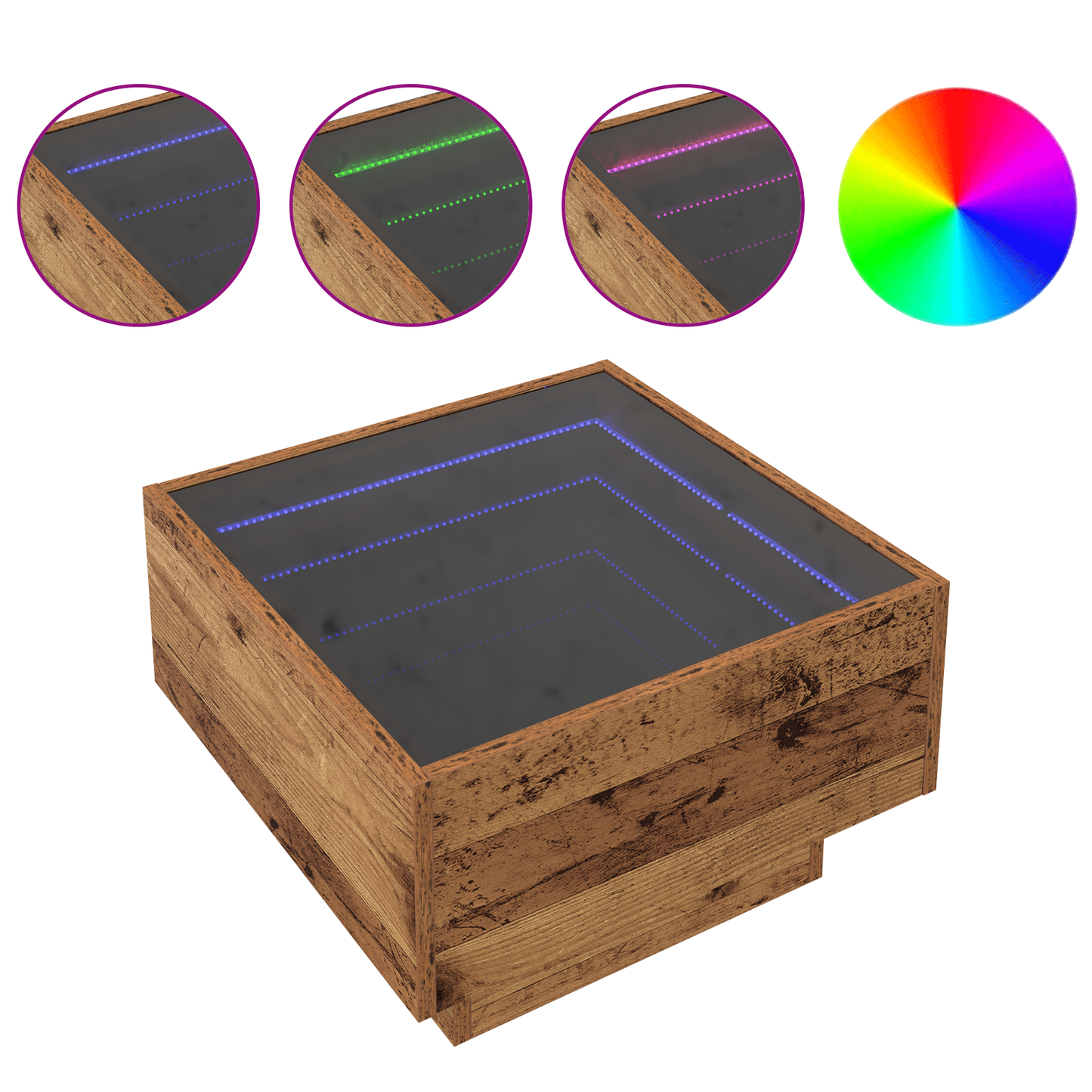 Coffee Table Old wood 50 x 50 x 30 cm Engineered wood