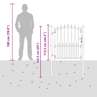 Fence Gate with Spikes EMMEN 100 x 125 cm Powder-coated steel