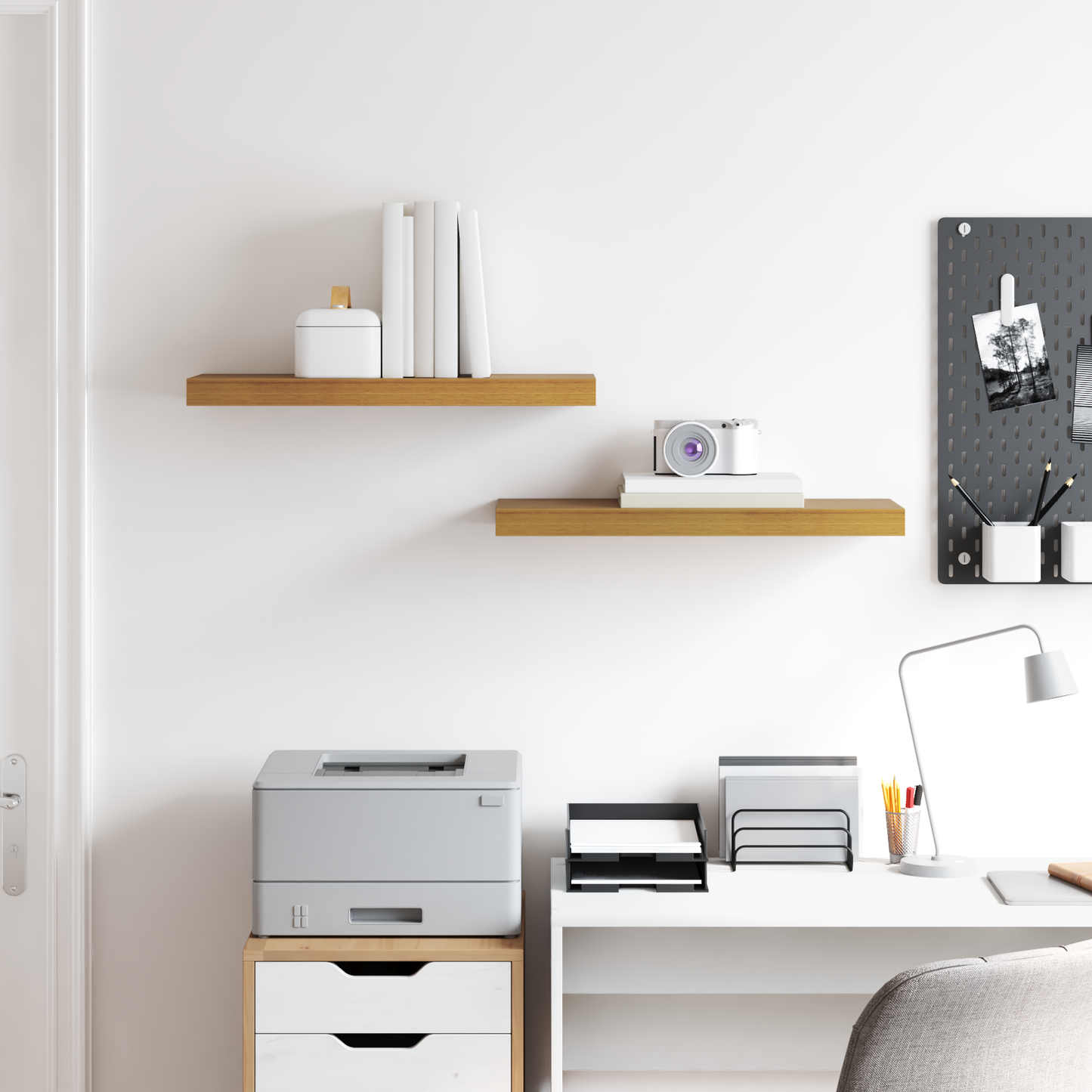 Wall Shelf 2 pcs Beige 60 x 23.5 x 4 cm Engineered Wood