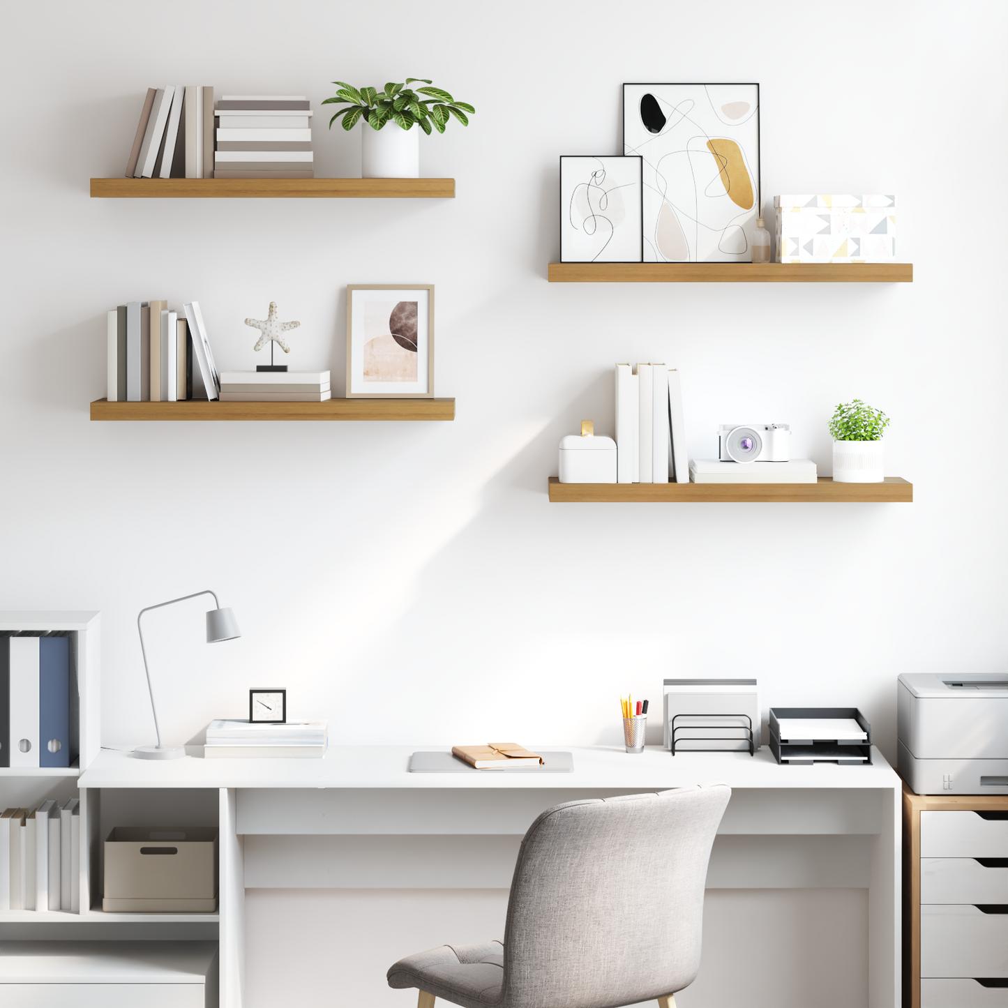 Wall Shelf 4 pcs Brown 90 x 23.5 x 4 cm Engineered Wood