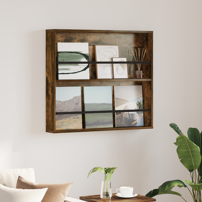 Magazine Rack Smoked Oak 80 x 12 x 70 cm Engineered Wood