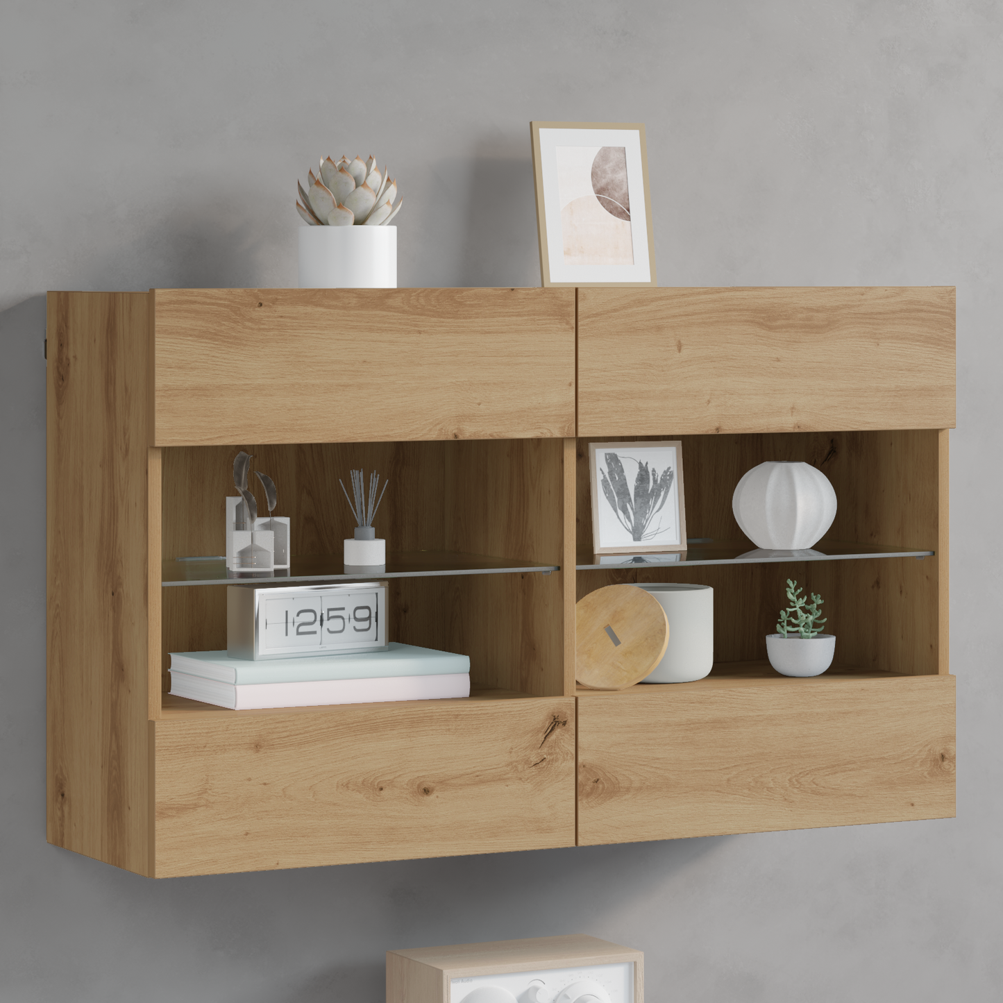 TV Wall Cabinet Artisan Oak 98.5 x 30 x 60.5 cm Engineered Wood