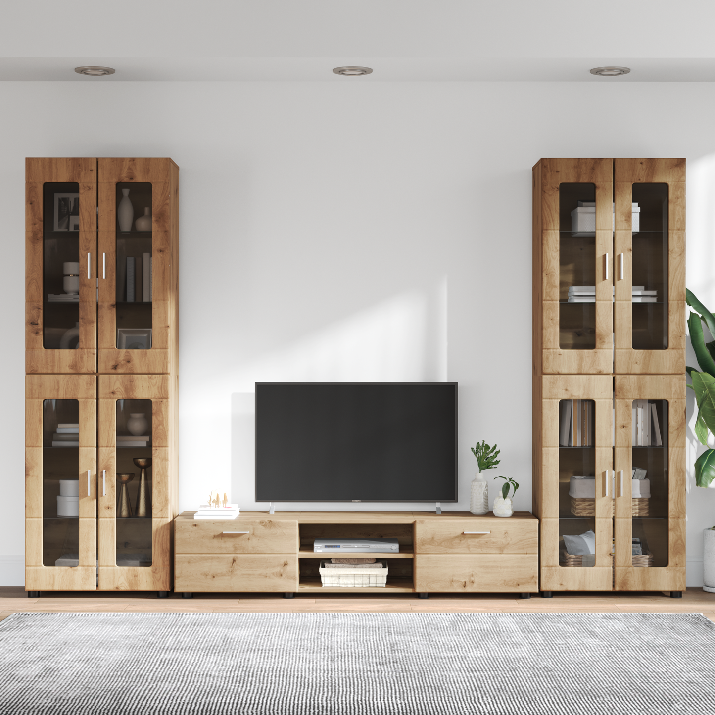 TV Cabinet Set FLORIN 3 pcs Artisan Oak Engineered Wood