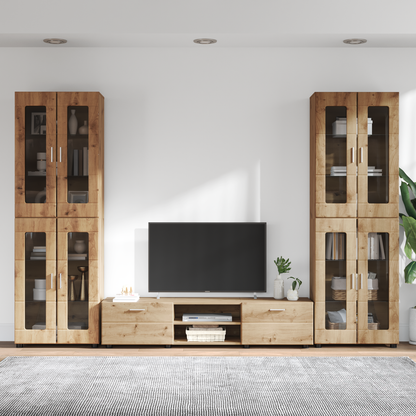 TV Cabinet Set FLORIN 3 pcs Artisan Oak Engineered Wood