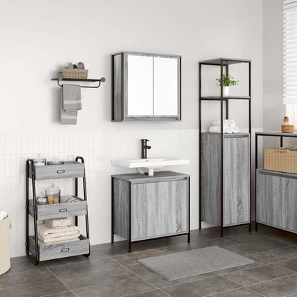 2 Piece Bathroom Furniture Set Grey Sonoma Engineered Wood
