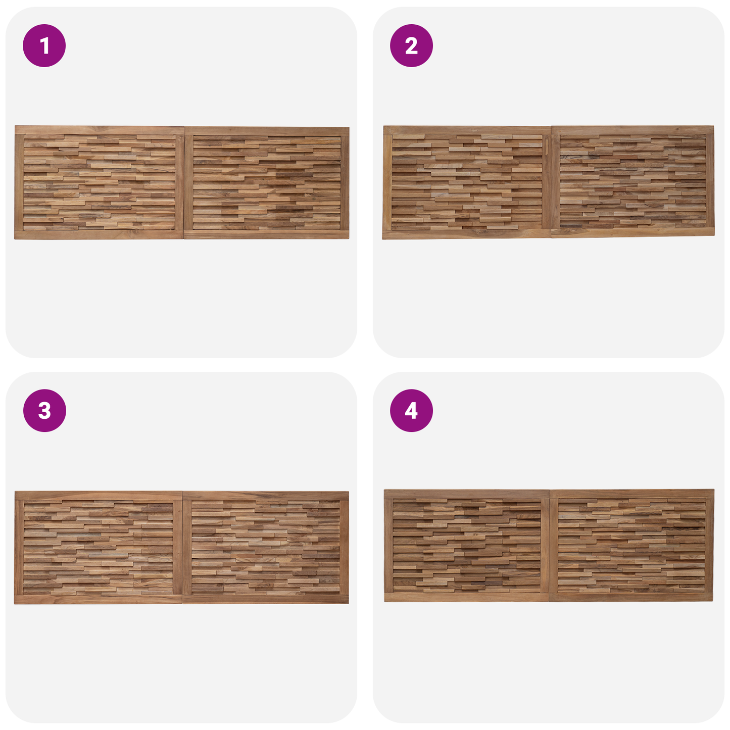 Bed Headboard Natural Solid Teak Wood