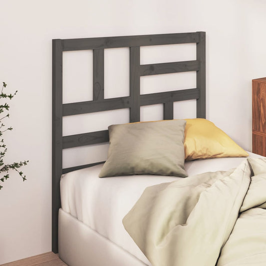 818177 vidaXL Bed Headboard Grey 106x4x104 cm Solid Wood Pine