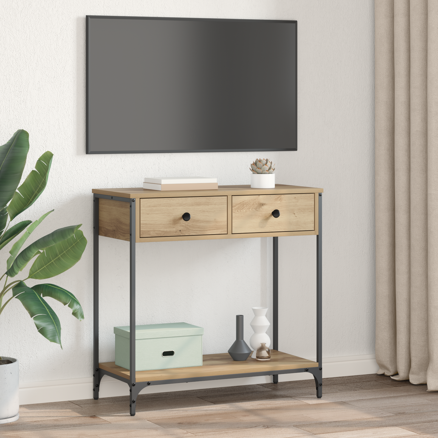 Console Table Artisan Oak 75 x 34.5 x 75 cm Engineered Wood