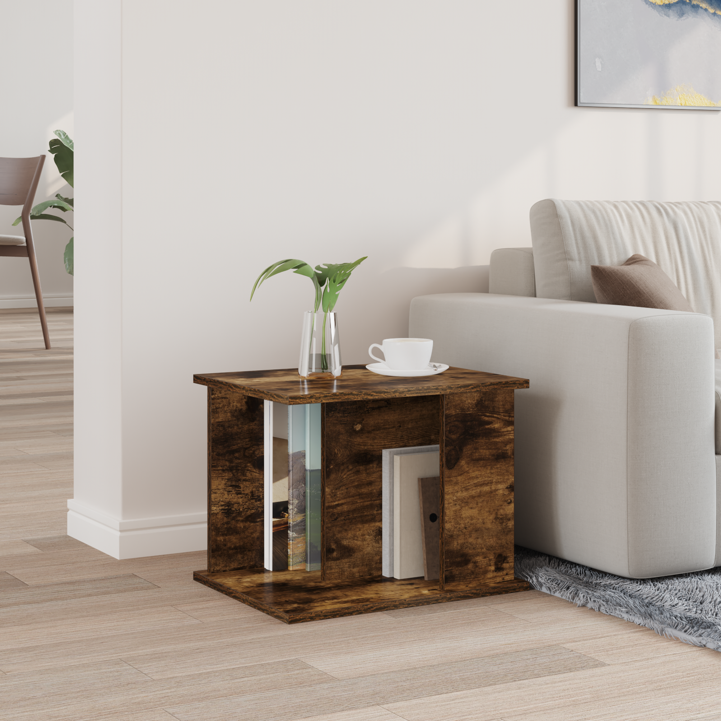 Magazine Rack Smoked Oak 35 x 35 x 45 cm Engineered Wood
