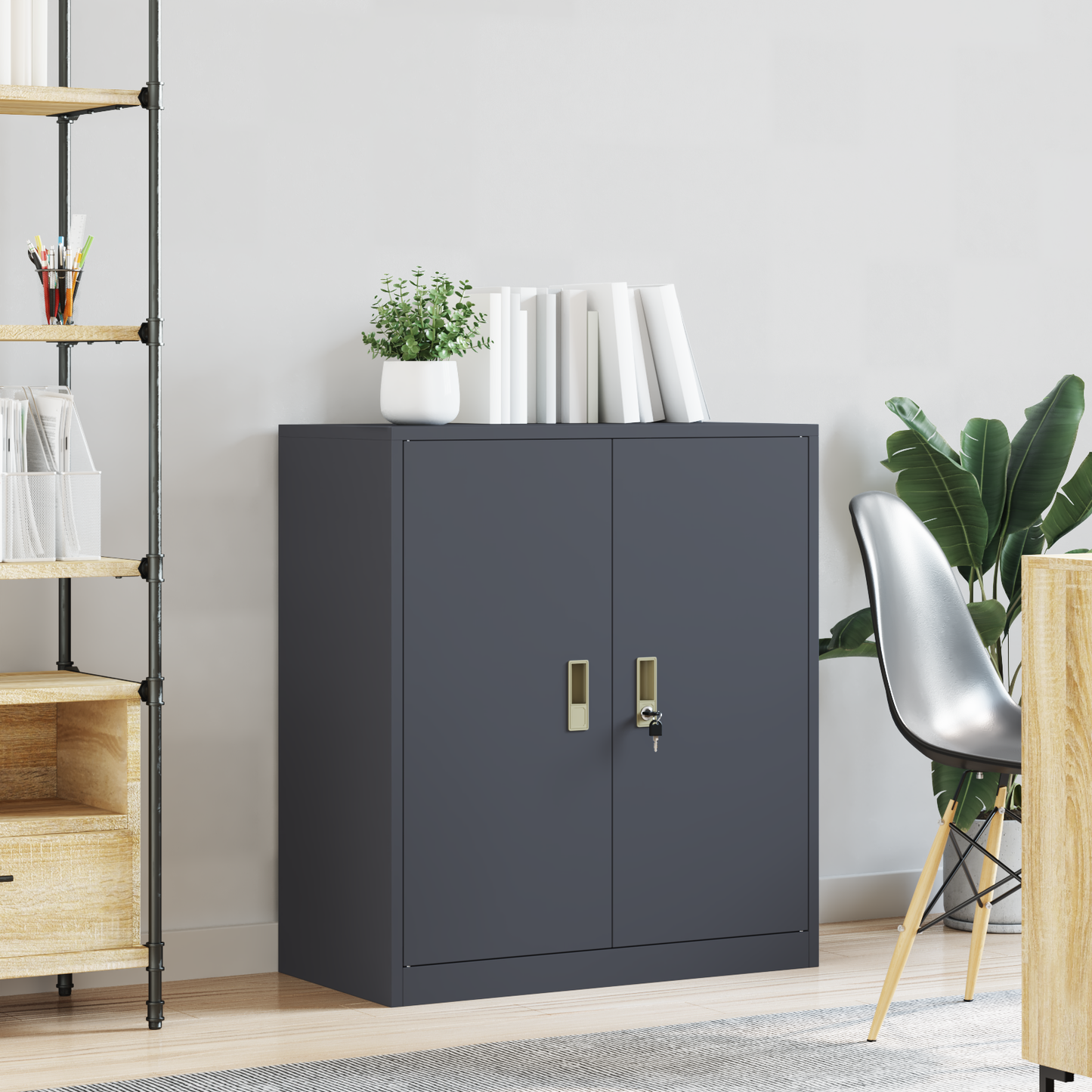 Storage Cabinet Anthracite 80 x 40 x 90 cm Steel