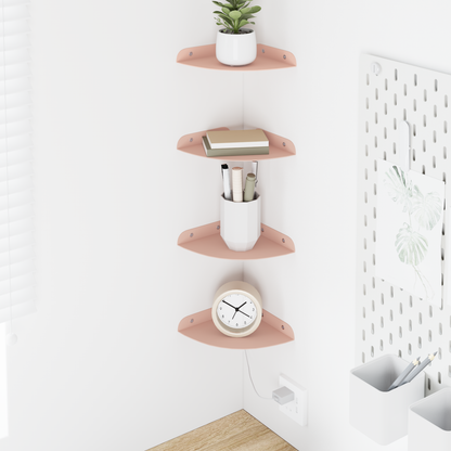 Floating Shelf with Shelf 4 pcs Pink 15 x 15 x 2 cm