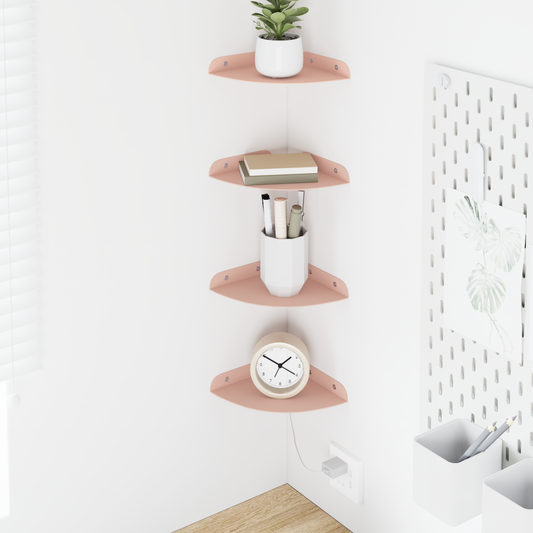 Floating Shelf with Shelf 4 pcs Pink 15 x 15 x 2 cm
