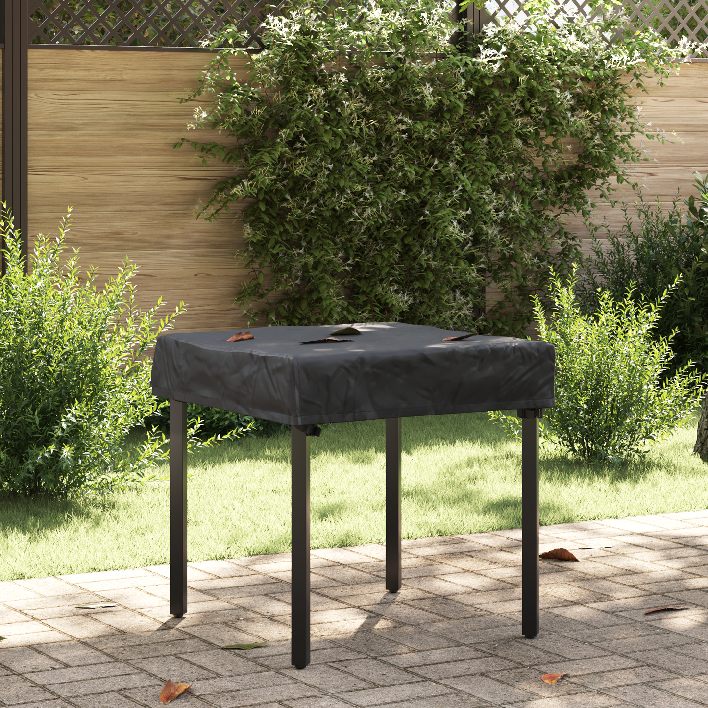 Table Cover Plain Black 72 x 72 x 15 cm Fabric