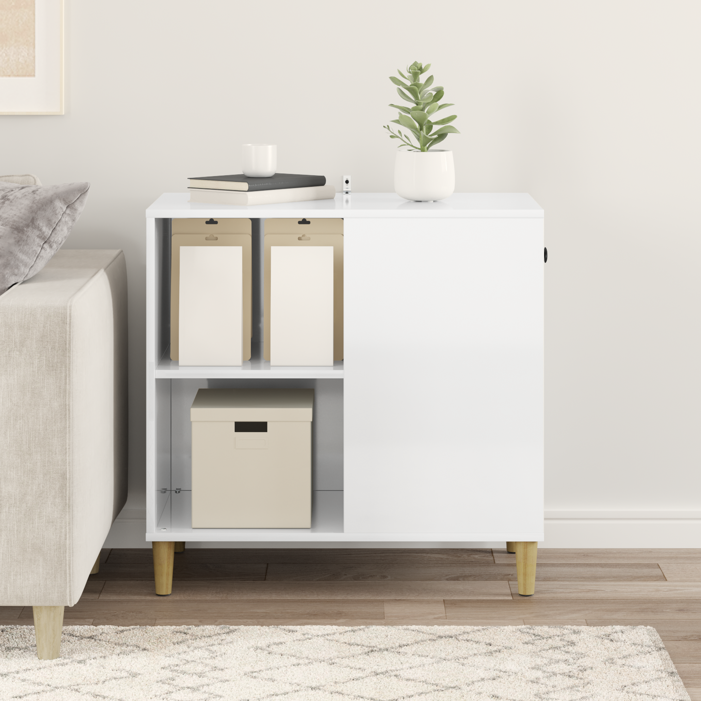 Cat House Gloss White 72 x 42.5 x 70 cm Engineered Wood