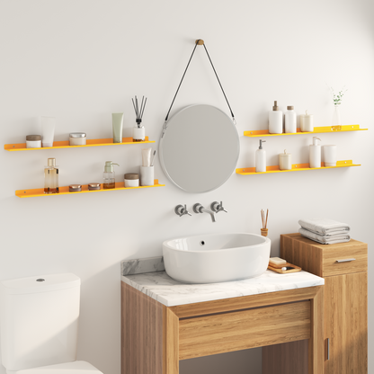 Floating Shelf 4 pcs Mustard Yellow 80 x 9 x 2.5 cm Steel
