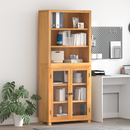 Storage Furniture Set with Shelf 2 pcs Natural 80 x 35 x 185 cm