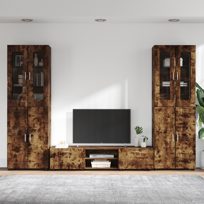 TV Cabinet Set FLORIN 3 pcs Smoked Oak Engineered Wood