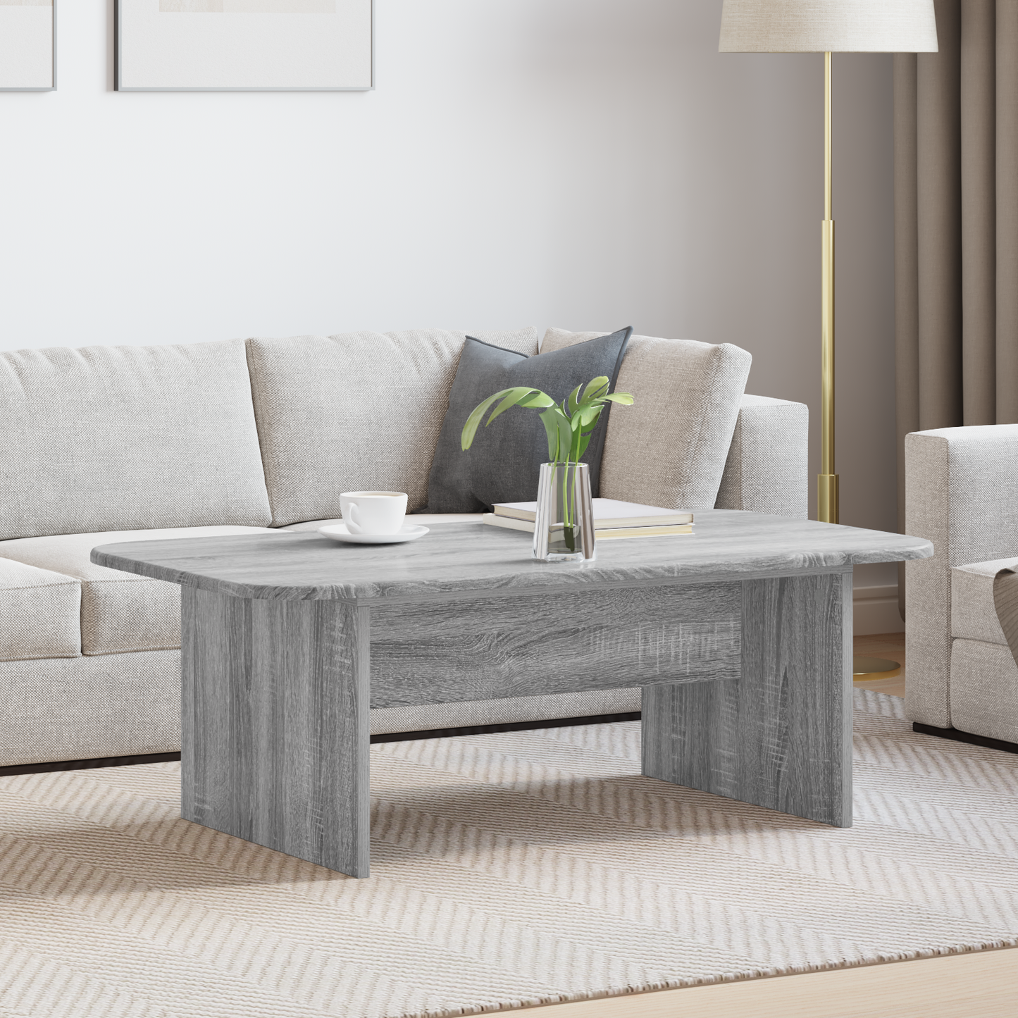 Coffee Table Grey Sonoma 93 x 53 x 33 cm Engineered Wood