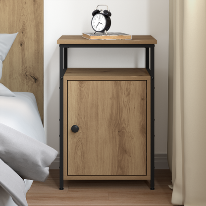 Bedside Cabinet with Drawer Artisan oak Engineered Wood