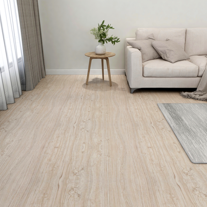 Flooring Planks 5.11 m² 55 pcs PVC White and Wood Color