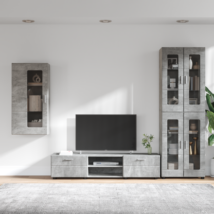 TV Cabinet Set FLORIN 3 pcs Concrete Grey Engineered Wood