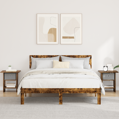 Bedside Table 2 pcs Smoked Oak 41 x 40 x 45 cm Engineered Wood