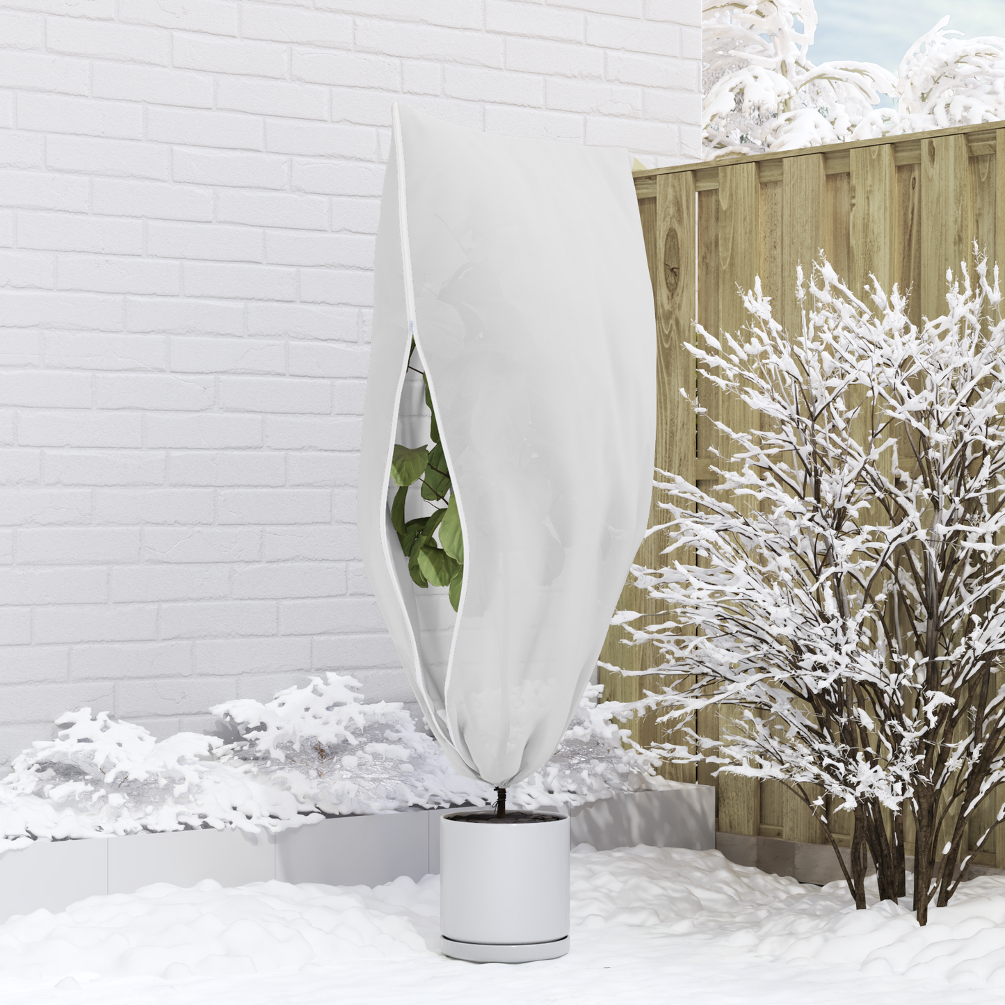 Frost Protection Plant Fleece Covers 5 pcs White 1.55 x 1.55 m