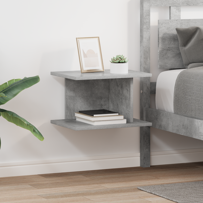 Bedside Table 2 pcs Concrete Grey 40 x 30 x 25 cm