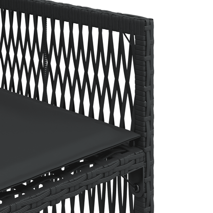 13 Piece Garden Dining Set with Cushions Black Poly Rattan